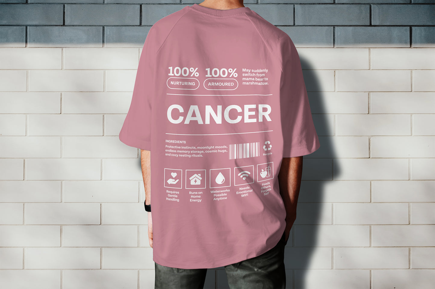 Moon Child– Oversized Cancer T-Shirt in Soft Terry Cotton (Unisex)