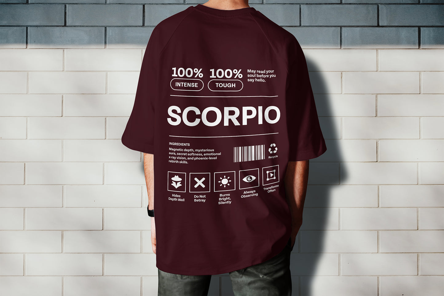 Eclipse Bloom– Oversized Scorpio T-Shirt in Soft Terry Cotton (Unisex)