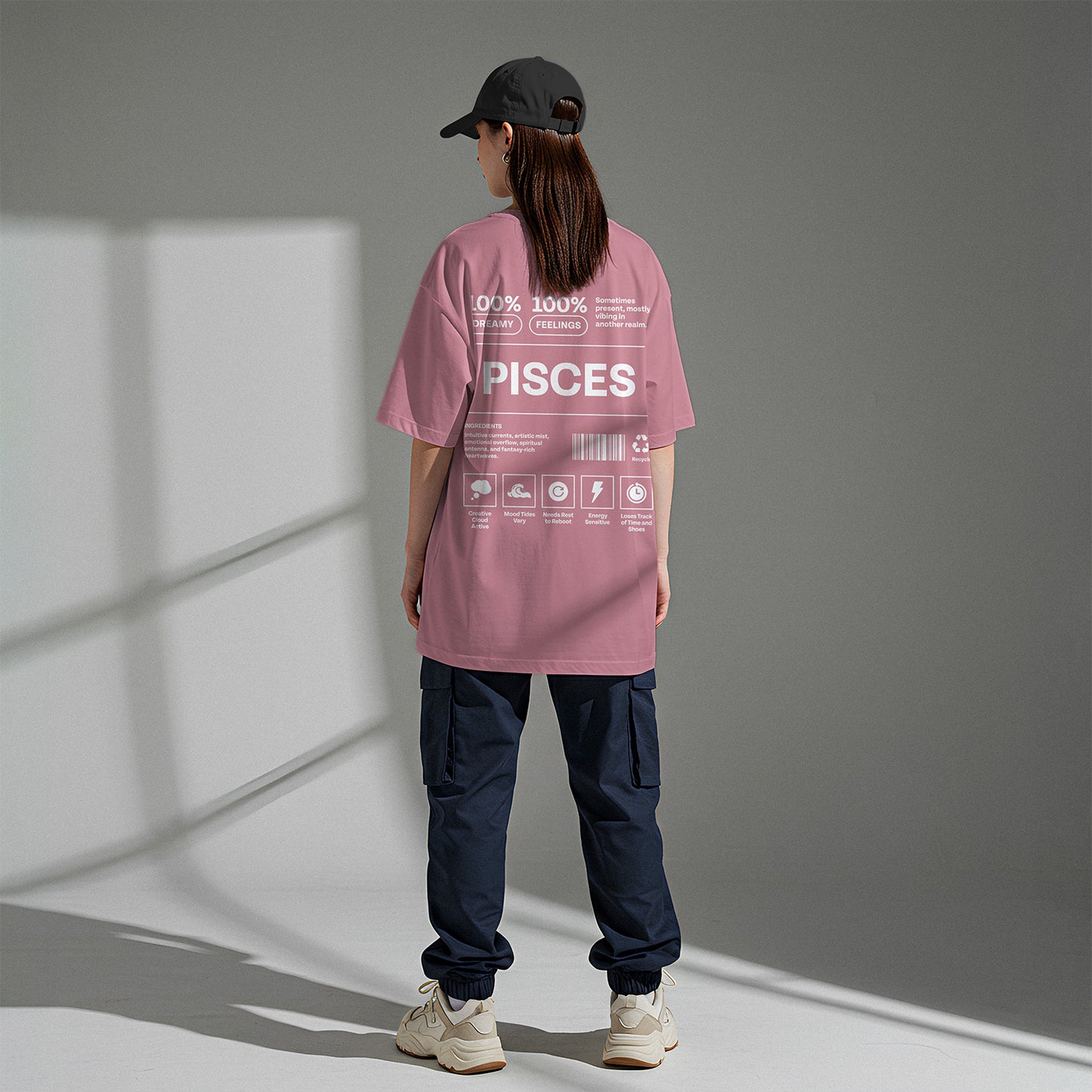Dream Tuner – Oversized Pisces T-Shirt in Soft Terry Cotton (Unisex)