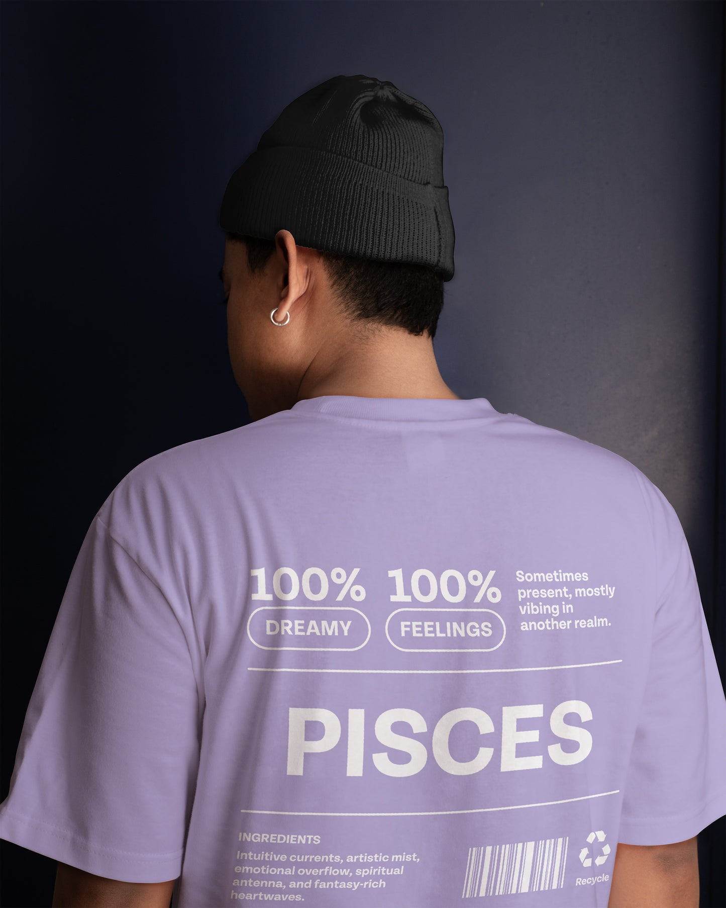 Dream Tuner – Oversized Pisces T-Shirt in Soft Terry Cotton (Unisex)