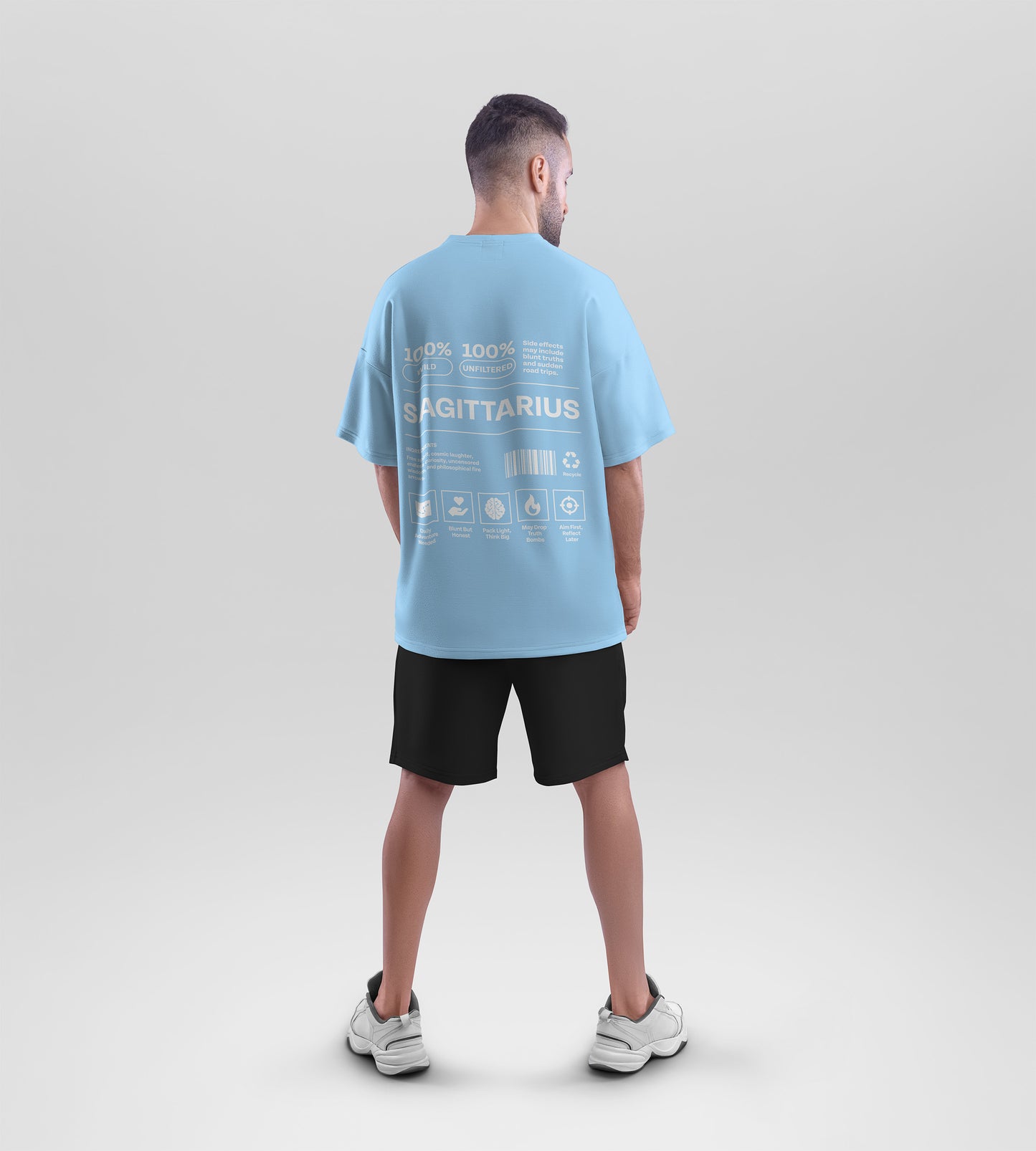 Cosmic Nomad– Oversized Sagittarius T-Shirt in Soft Terry Cotton (Unisex)