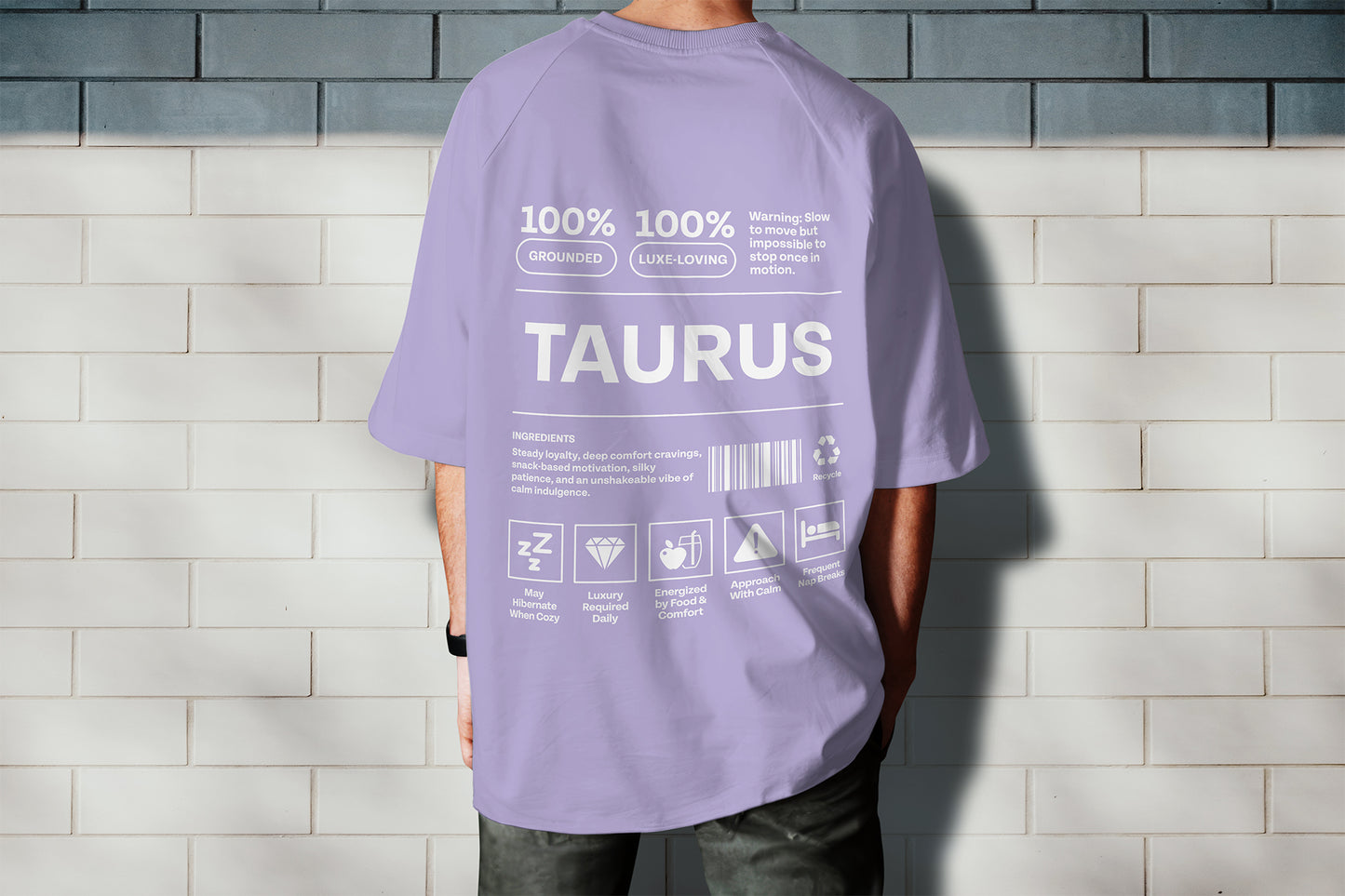 Earth Bloom– Oversized Taurus T-Shirt in Soft Terry Cotton (Unisex)