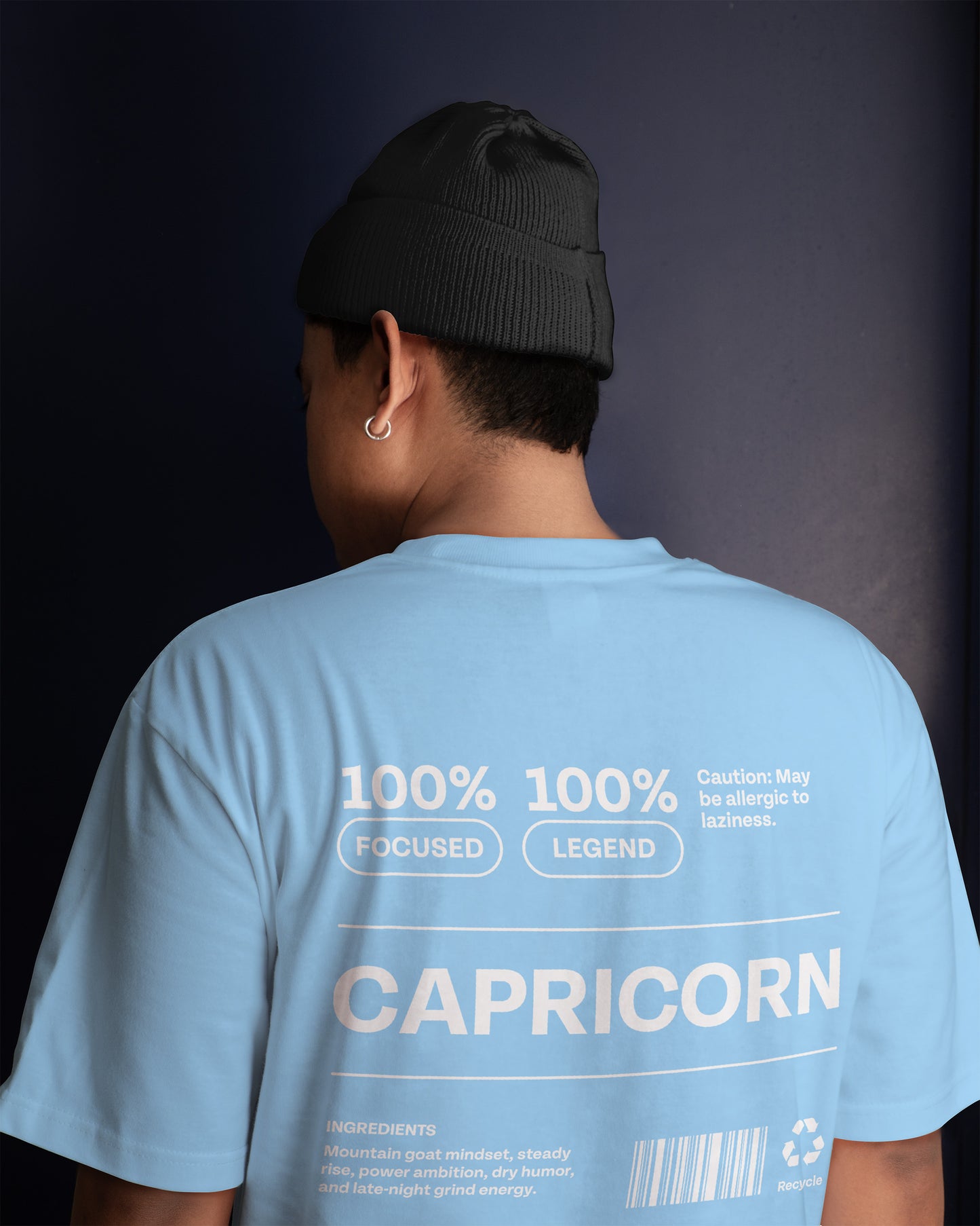 Mountain Verse – Oversized Capricorn T-Shirt in Soft Terry Cotton (Unisex)