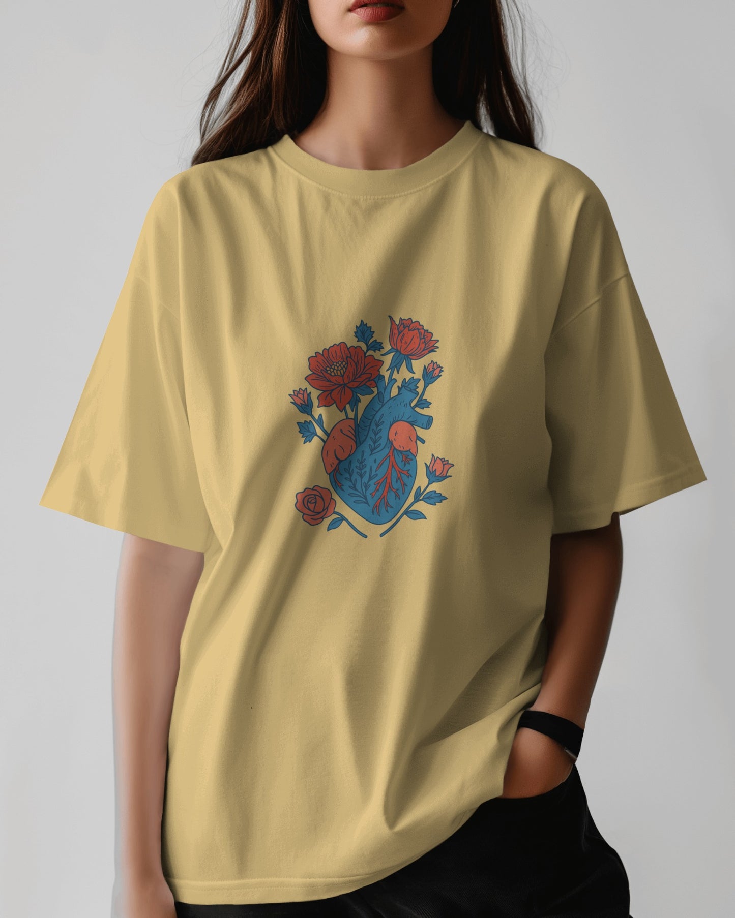 Blooming Pulse - Heart Oversized Tee (Unisex)