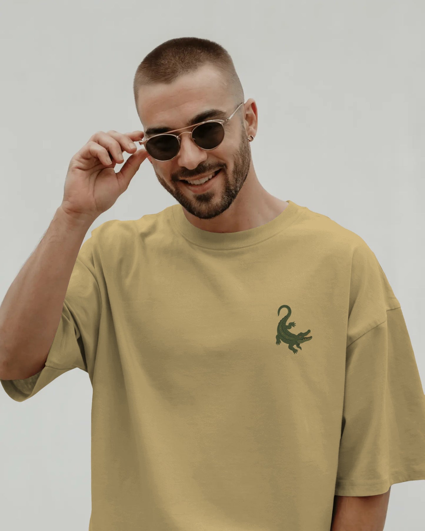 Floral Fury – Alligator Oversized Tee (Unisex)