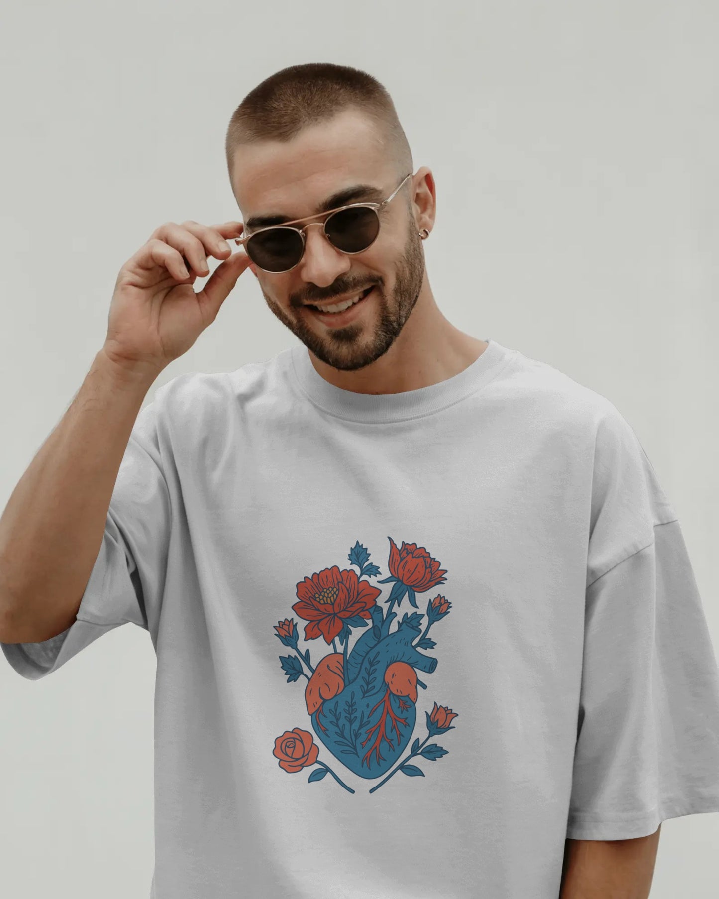 Blooming Pulse - Heart Oversized Tee (Unisex)