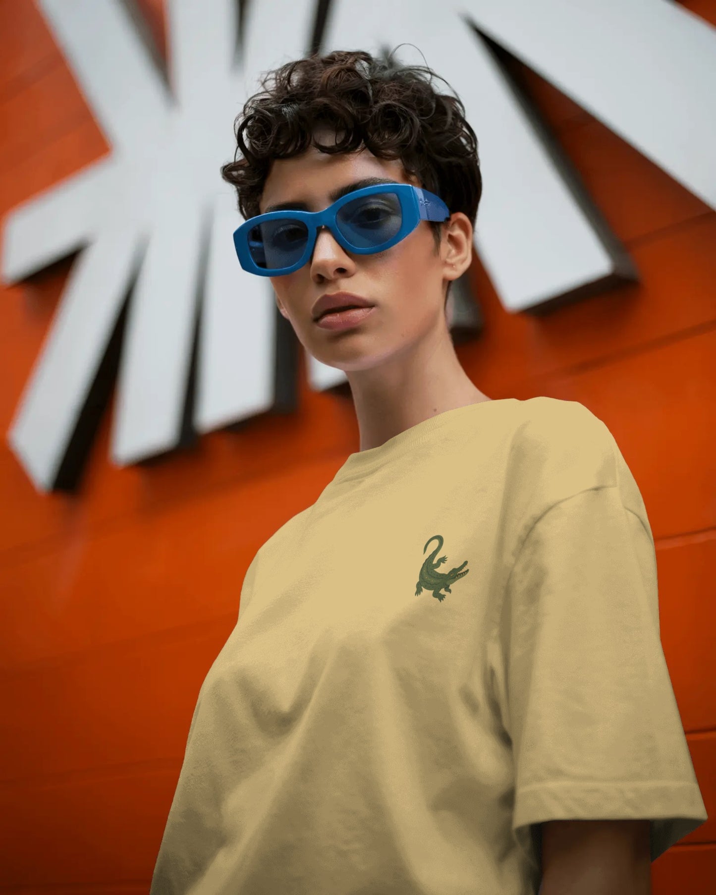 Floral Fury – Alligator Oversized Tee (Unisex)