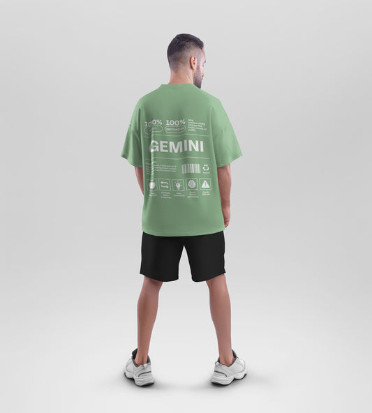 Twin Whisper– Oversized Gemini T-Shirt in Soft Terry Cotton (Unisex)